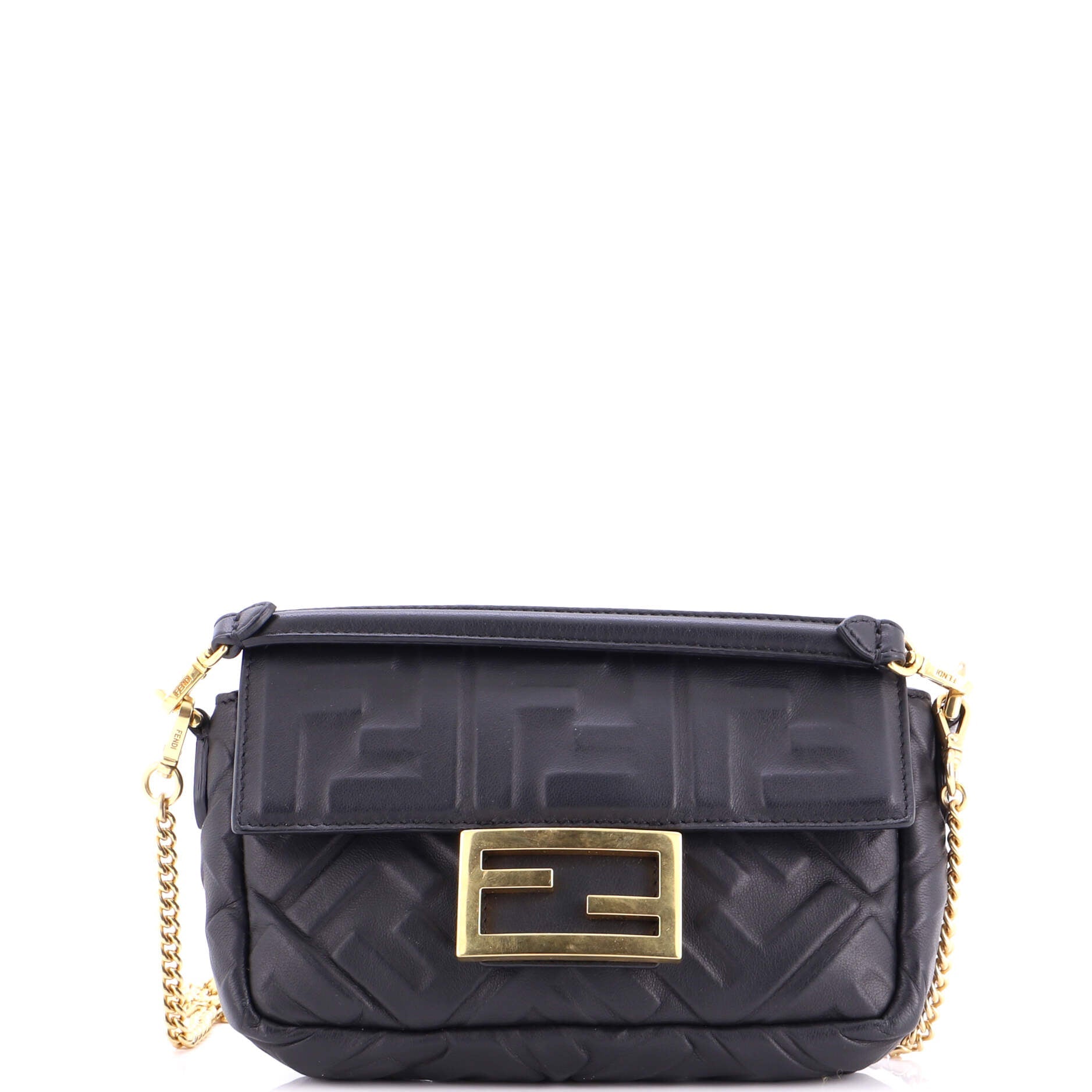 Baguette NM Bag Zucca Embossed Leather Mini