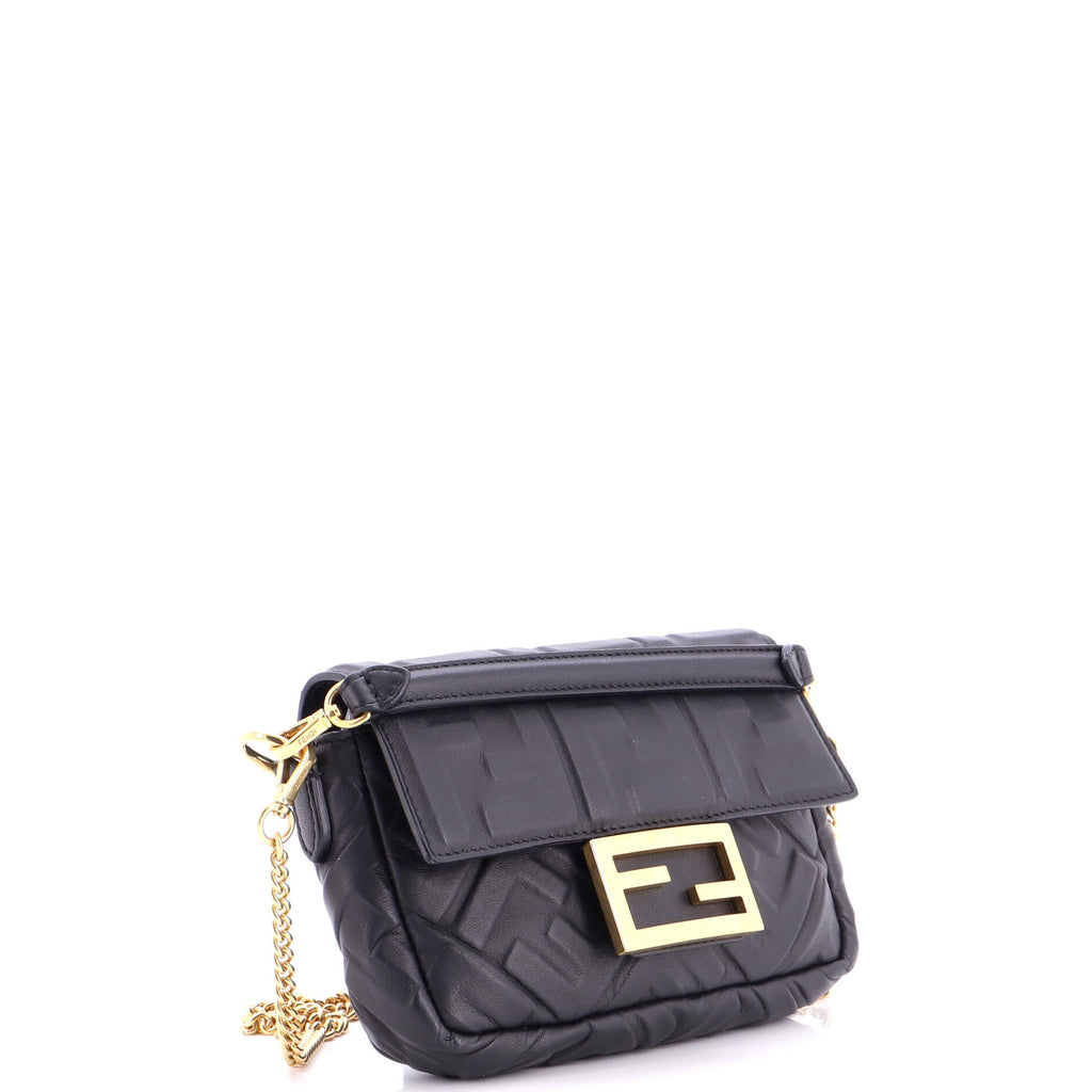 Baguette NM Bag Zucca Embossed Leather Mini