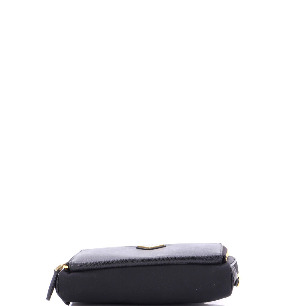 Double Zip Camera Bag Tessuto and Saffiano Leather Mini