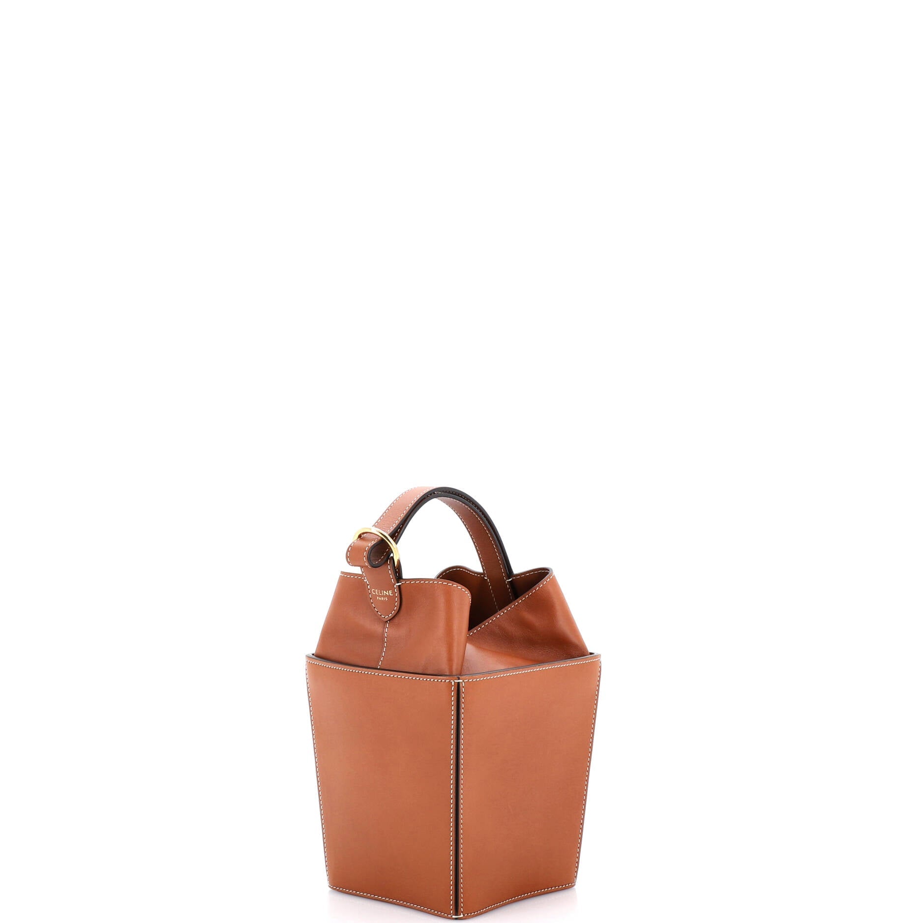 Strap Box Top Handle Bag Leather