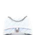Crush Chain Flap Bag Quilted Denim Medium