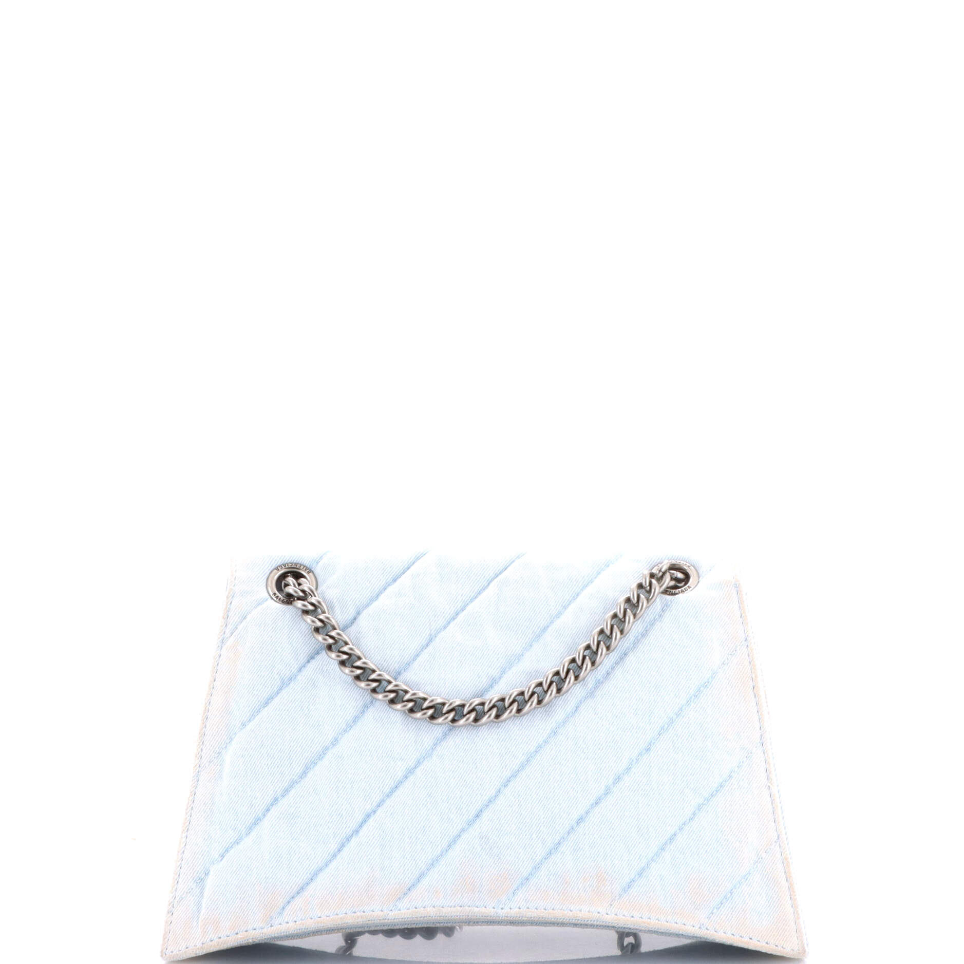 Crush Chain Flap Bag Quilted Denim Medium