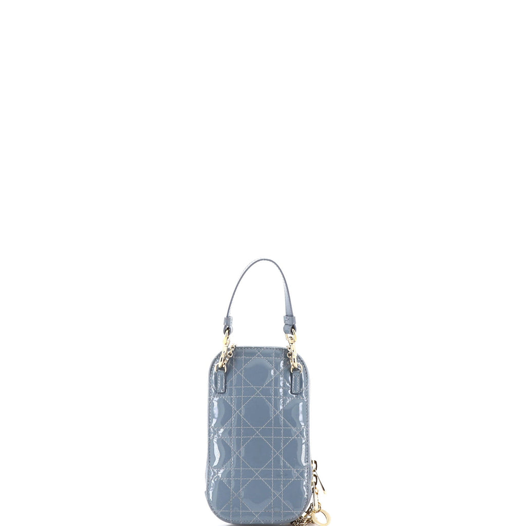 Lady Dior Phone Holder on Chain Cannage Quilt Patent