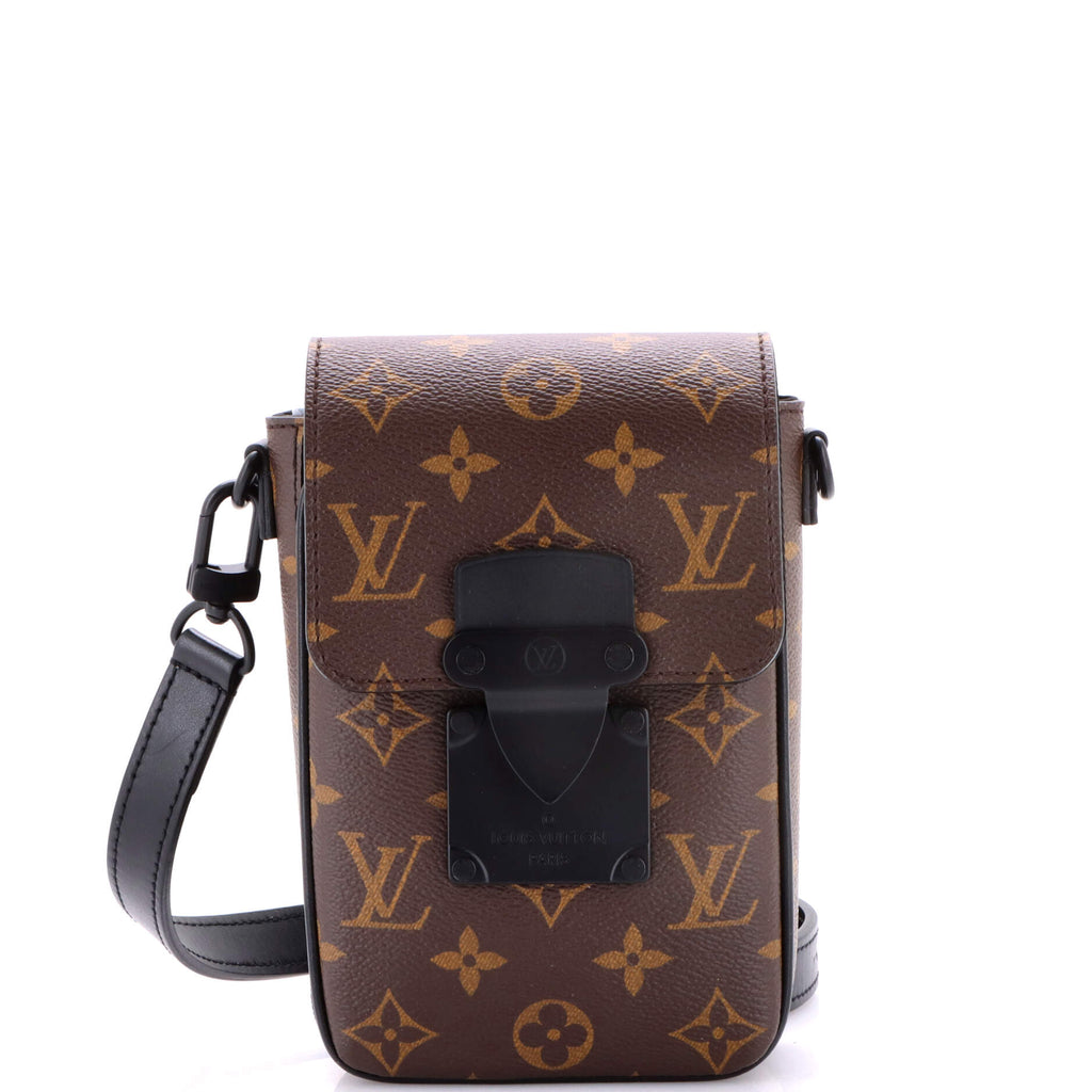 S Lock Vertical Wearable Wallet Macassar Monogram Canvas