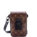 S Lock Vertical Wearable Wallet Macassar Monogram Canvas