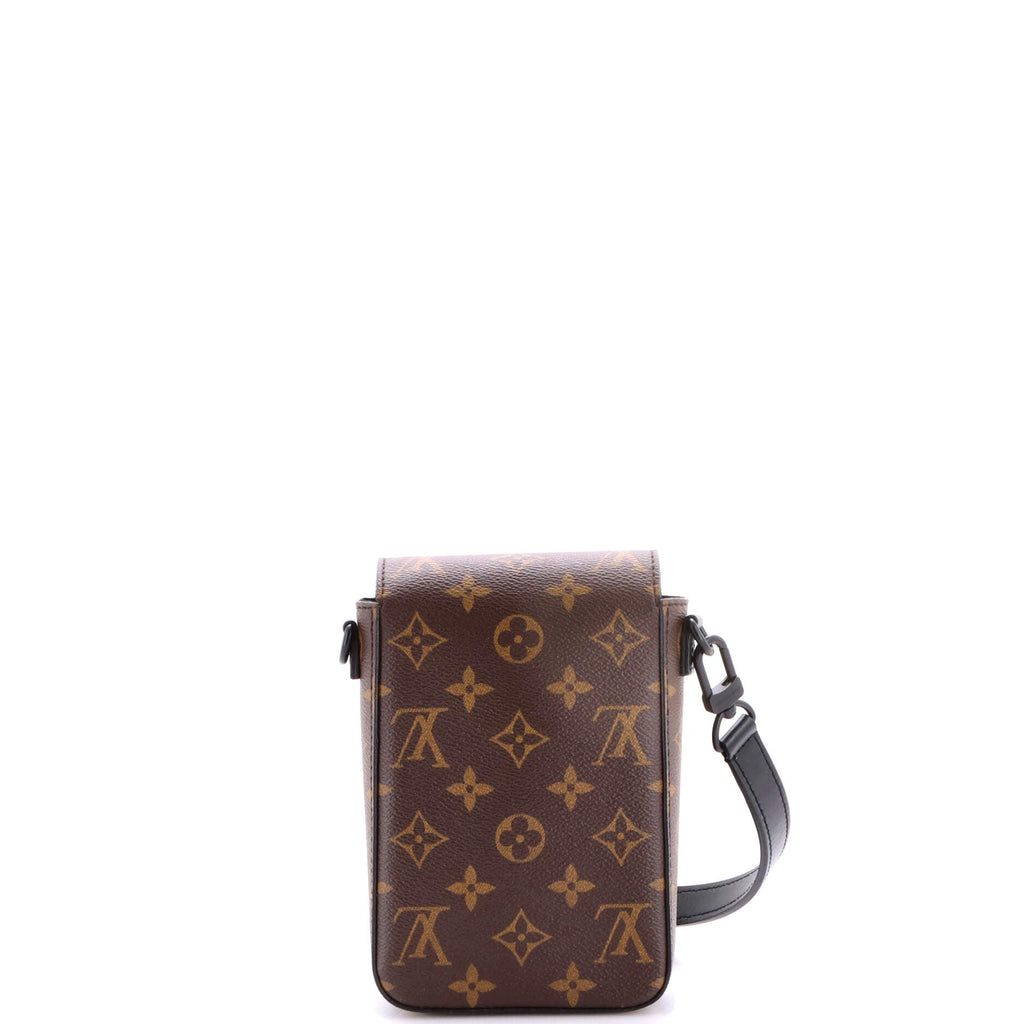 S Lock Vertical Wearable Wallet Macassar Monogram Canvas
