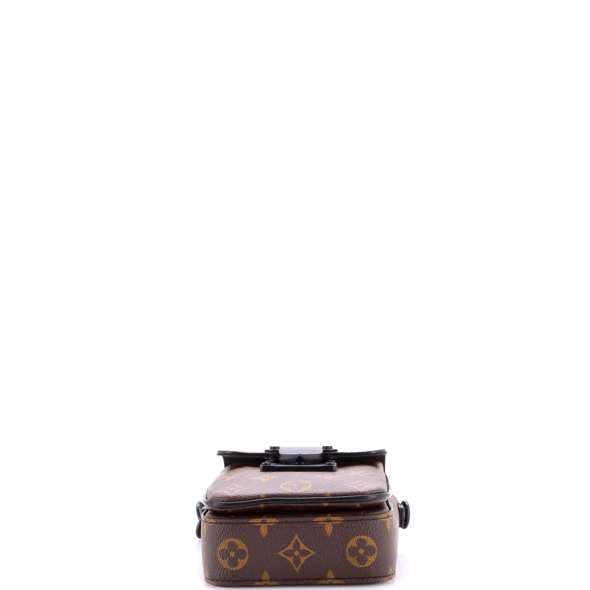 S Lock Vertical Wearable Wallet Macassar Monogram Canvas