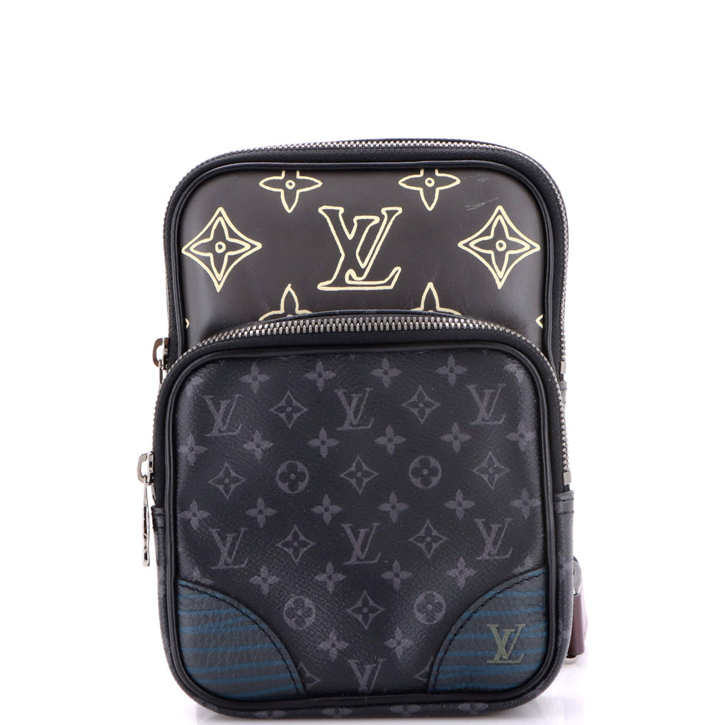 Amazone Sling Bag Patchwork Monogram Eclipse Canvas and Printed Leather