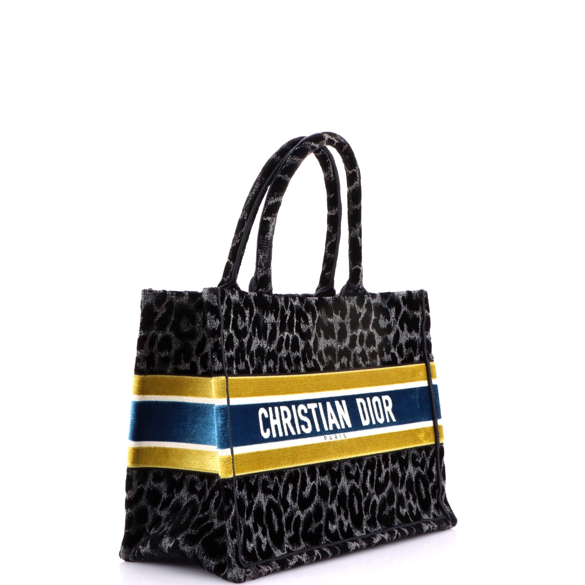 Book Tote Mizza Embroidered Canvas and Velvet Medium