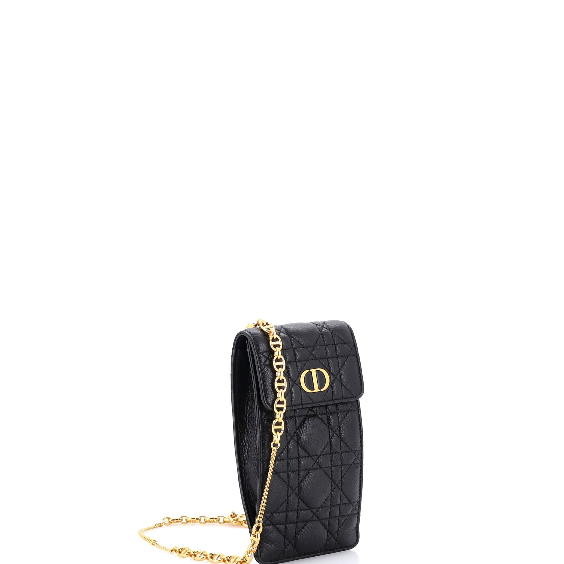Caro Phone Holder with Chain Cannage Quilt Calfskin