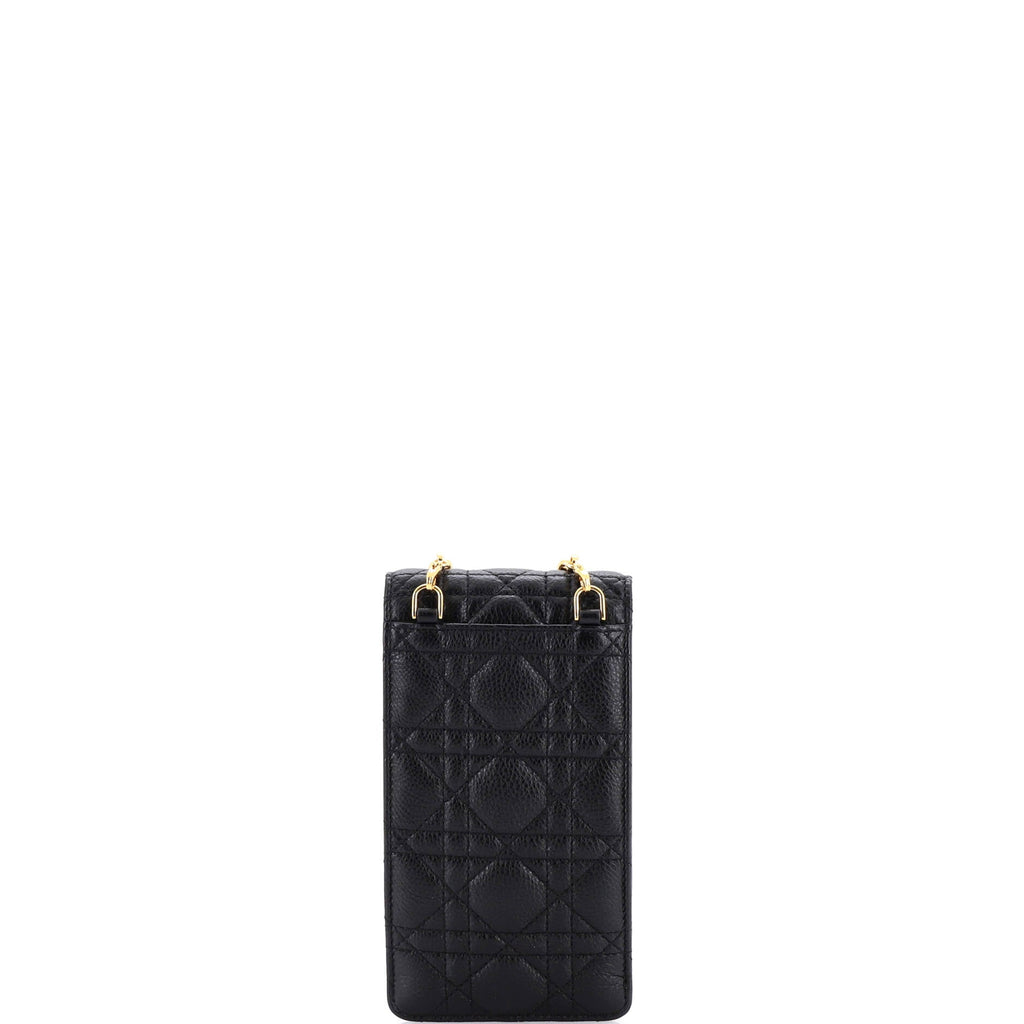 Caro Phone Holder with Chain Cannage Quilt Calfskin
