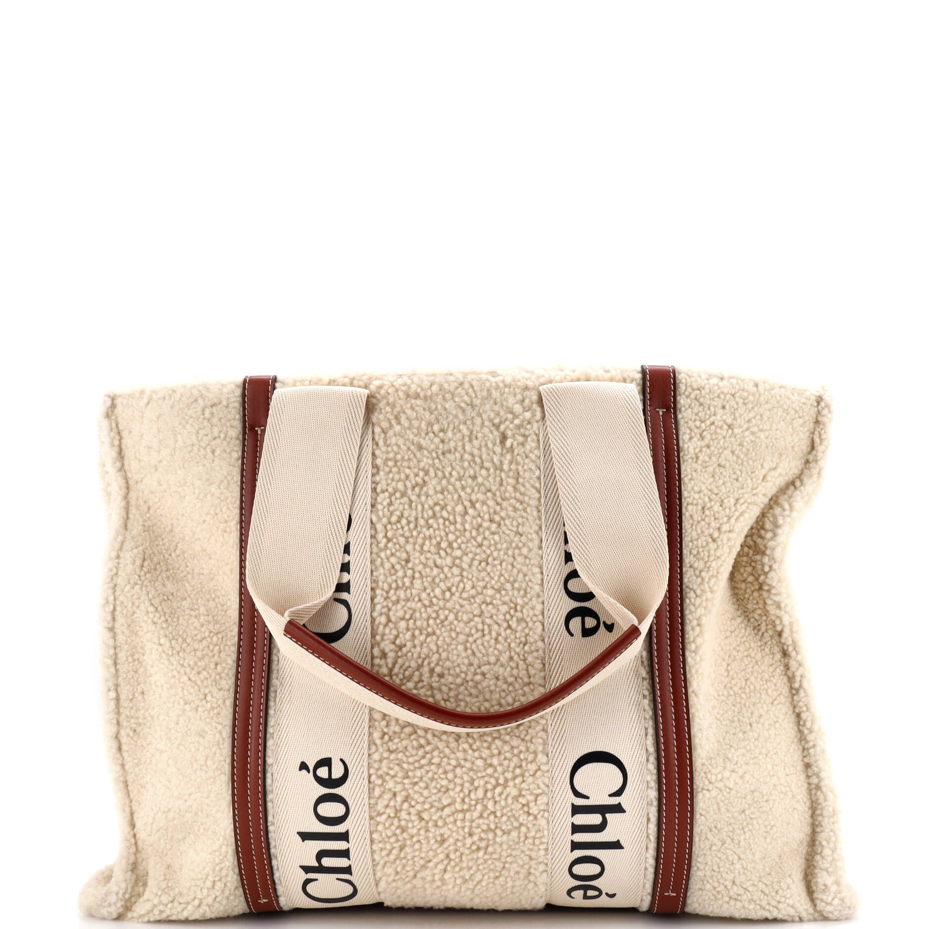 Woody Tote Shearling with Leather Large