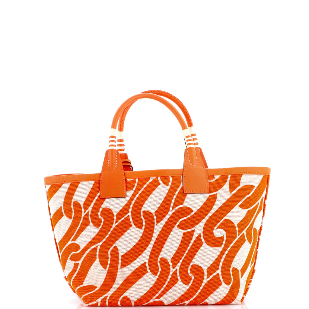 Sac Steeple Tote Printed Toile with Leather 25