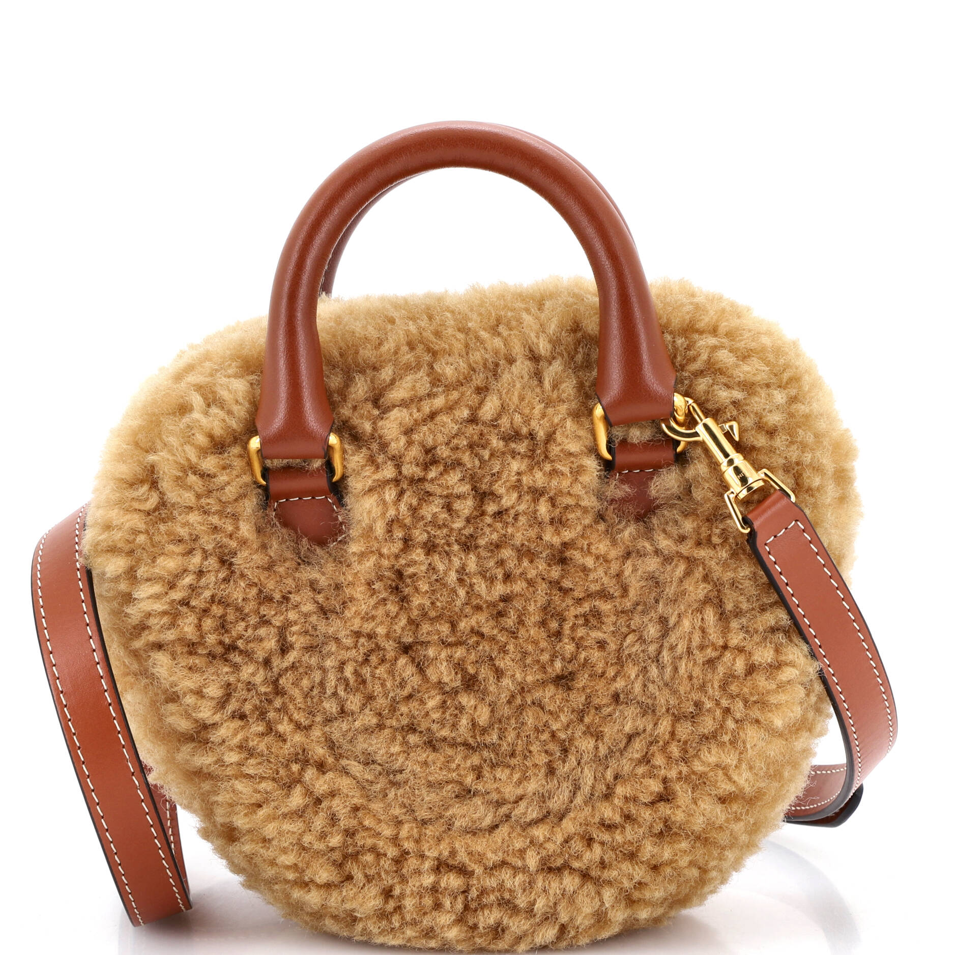Heart Bag Shearling with Leather Medium