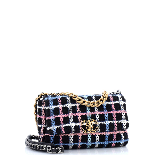 19 Flap Bag Quilted Tweed Medium