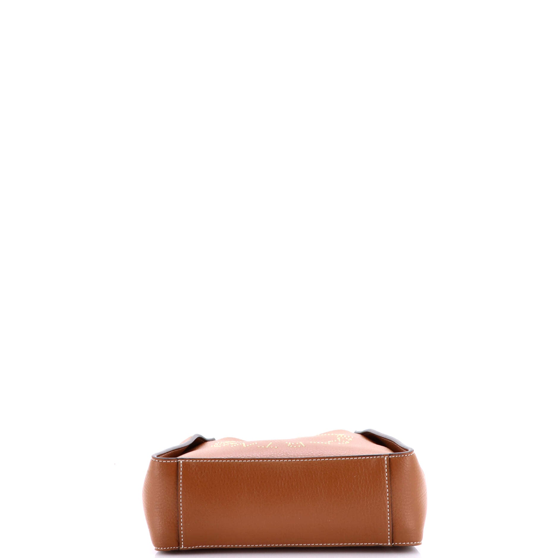 Logo Crossbody Bag Perforated Faux Leather Mini