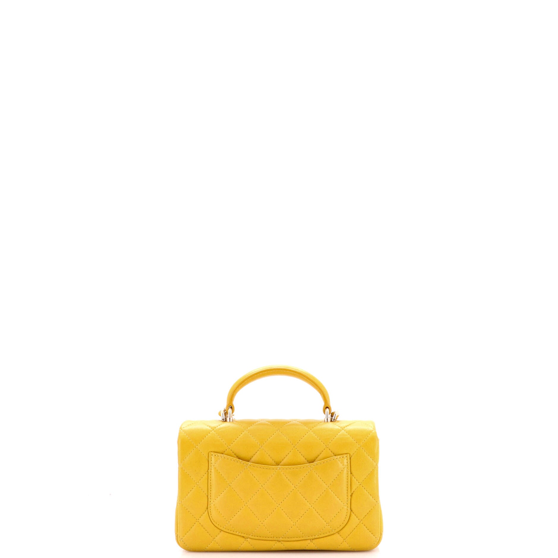 Classic Single Flap Top Handle Bag Quilted Lambskin Mini