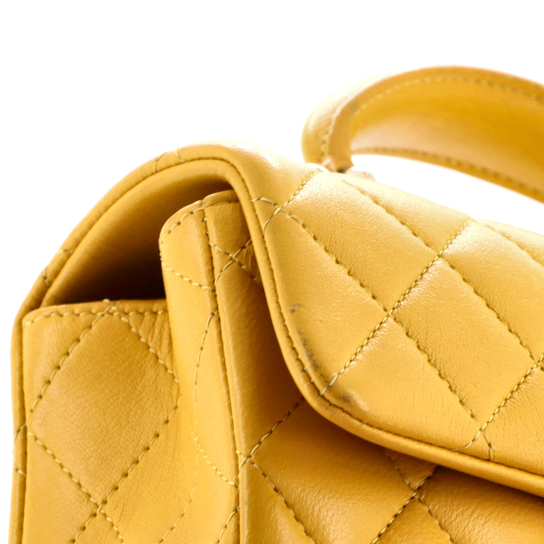 Classic Single Flap Top Handle Bag Quilted Lambskin Mini