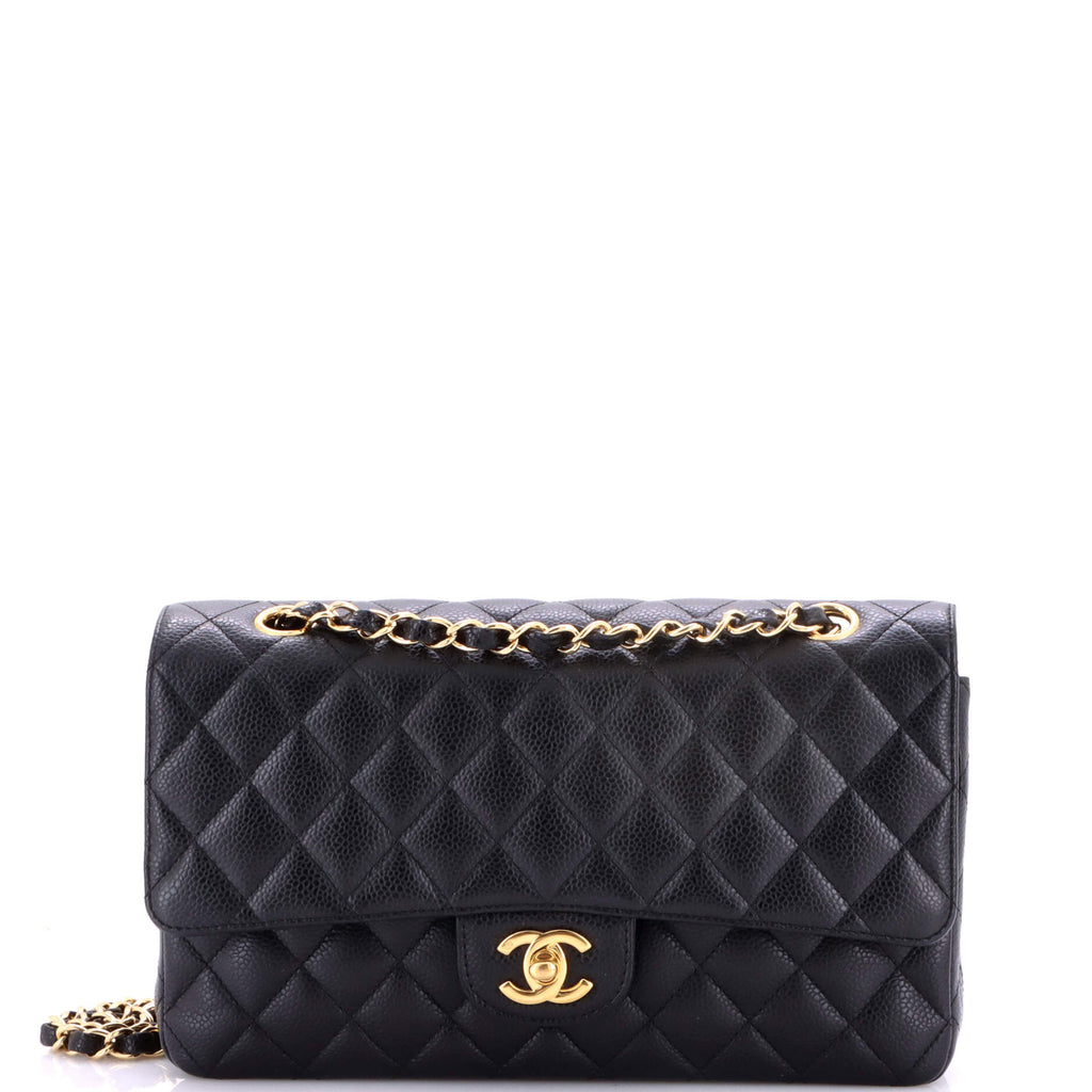 Classic Double Flap Bag Quilted Caviar Medium