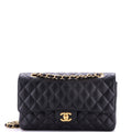 Classic Double Flap Bag Quilted Caviar Medium