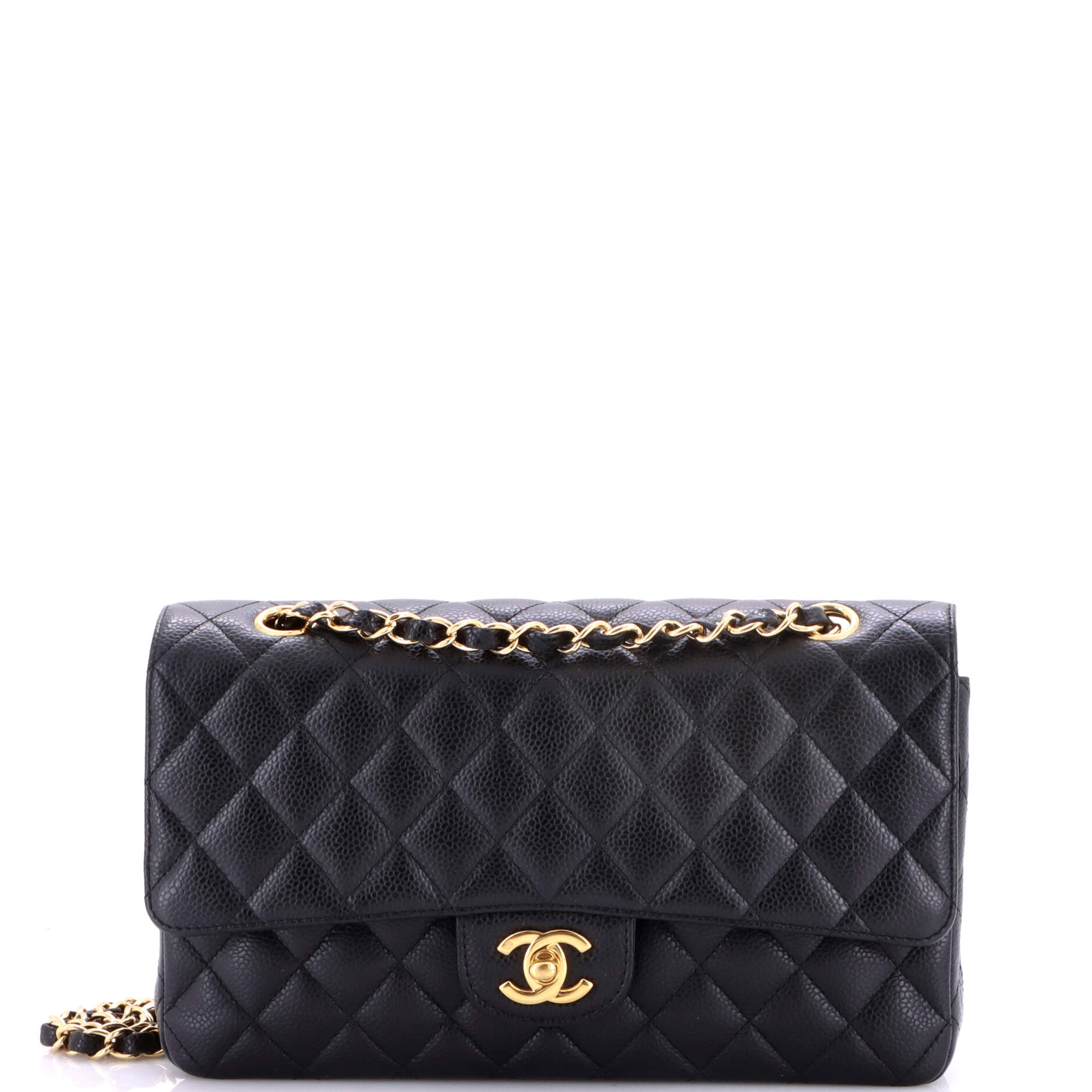 Classic Double Flap Bag Quilted Caviar Medium