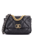 19 Flap Bag Quilted Leather Medium