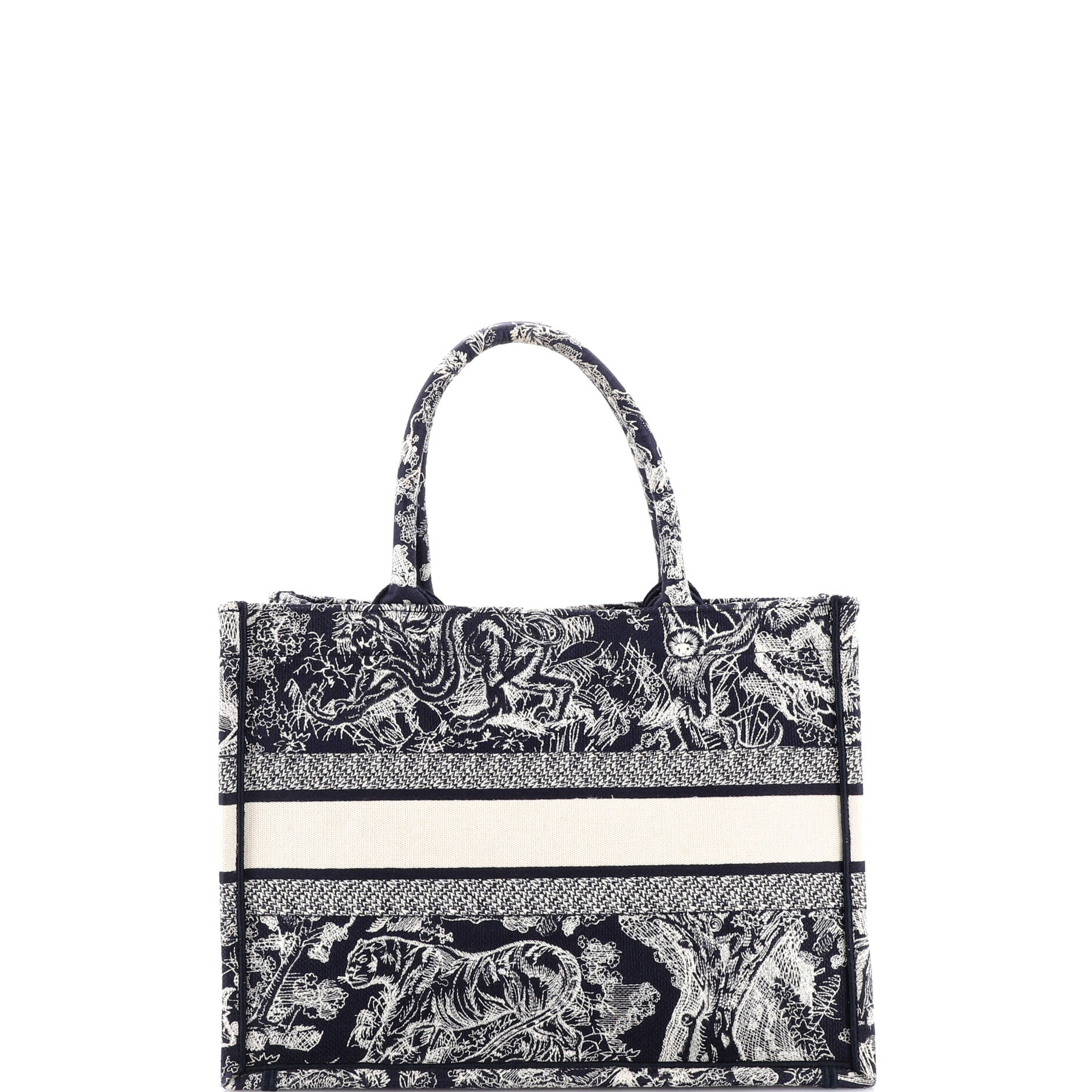 Book Tote Embroidered Canvas Medium
