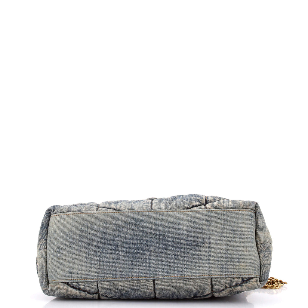 Loulou Puffer Shoulder Bag Quilted Vintage Denim Medium