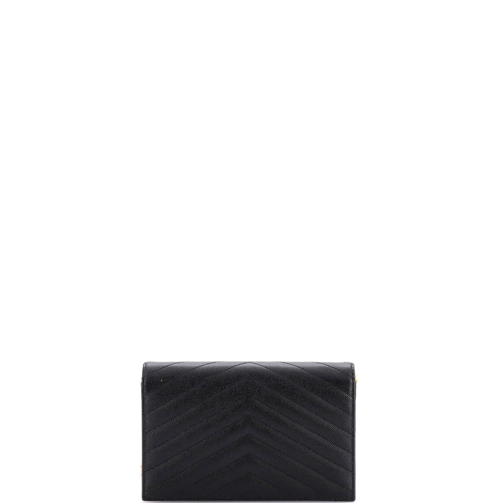 Classic Monogram Wallet on Chain Matelasse Chevron Leather Small