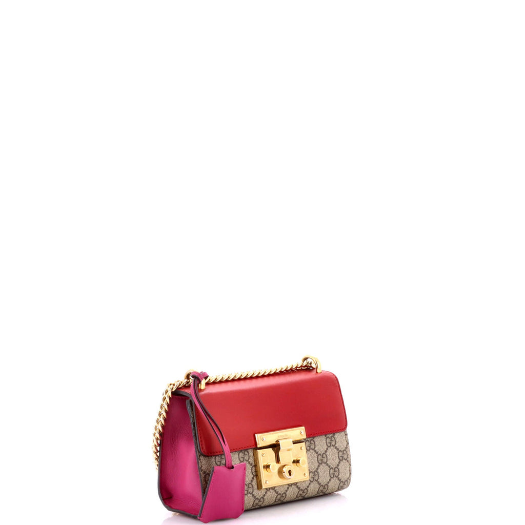 Padlock Shoulder Bag GG Coated Canvas and Leather Small