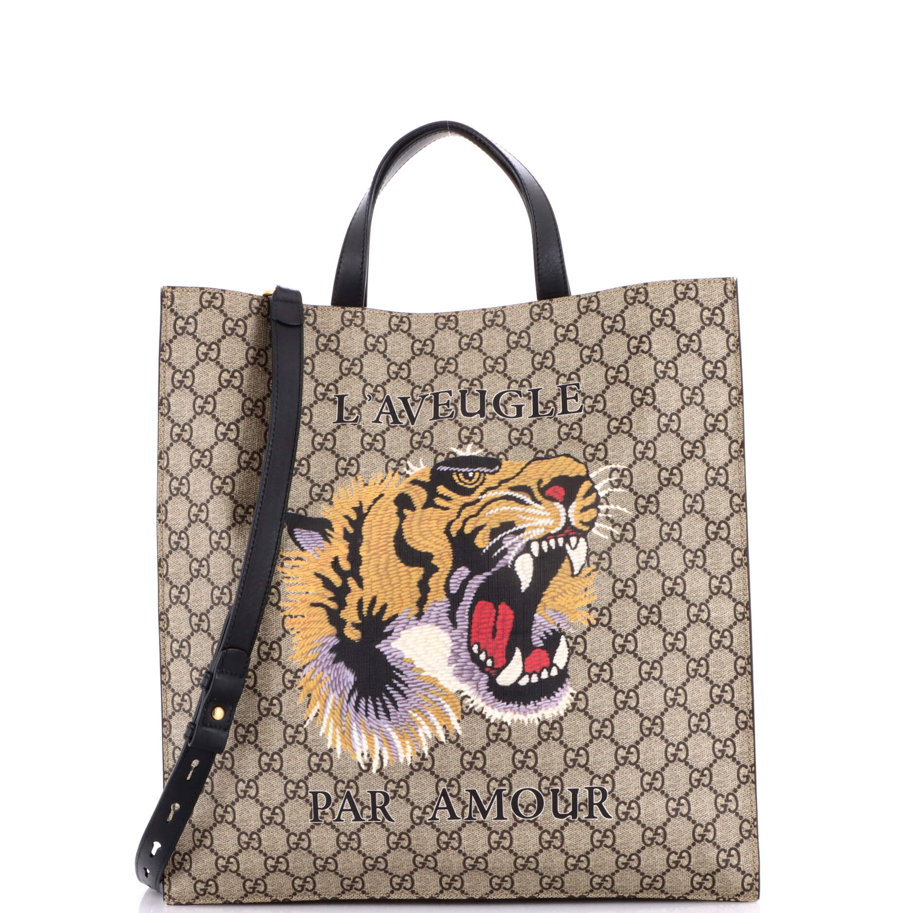 Convertible Soft Open Tote Printed GG Coated Canvas Tall