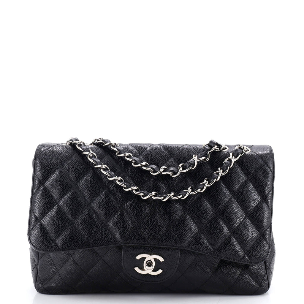 Vintage Classic Single Flap Bag Quilted Caviar Jumbo