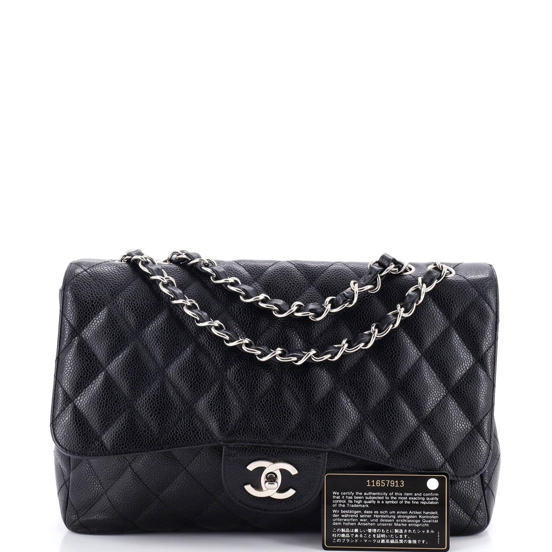 Vintage Classic Single Flap Bag Quilted Caviar Jumbo