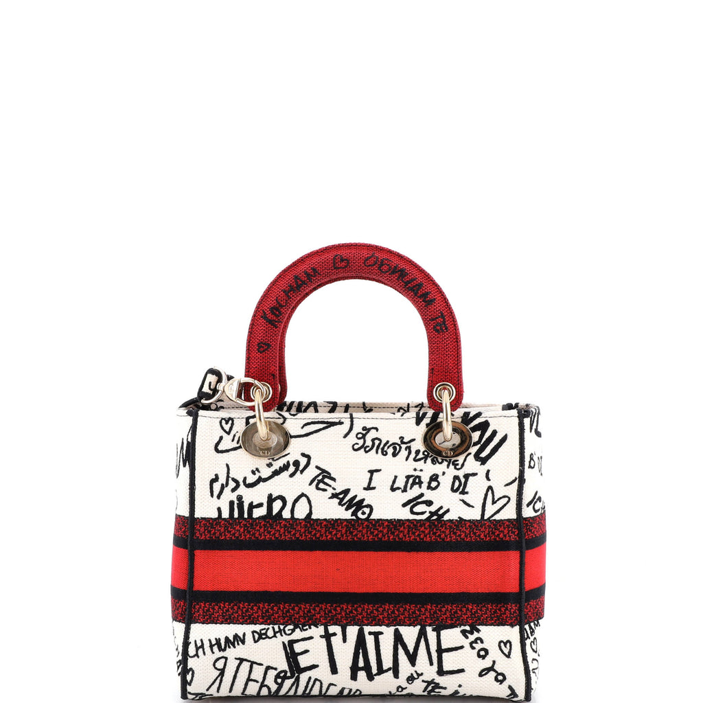 Lady D-Lite Bag Embroidered Canvas Medium