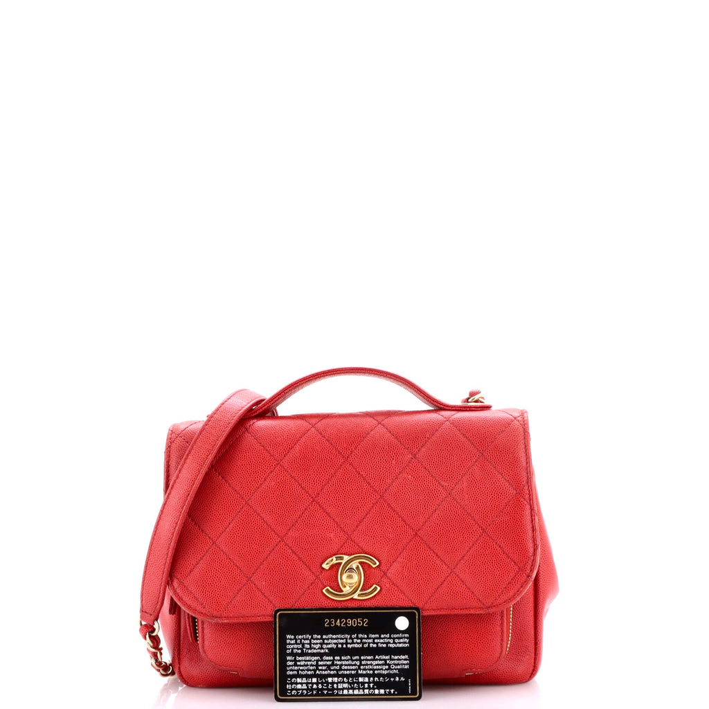 Business Affinity Flap Bag Quilted Caviar Small