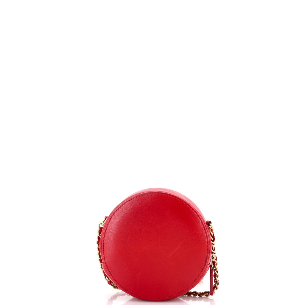 Lucky Charms Round Clutch With Chain Embellished Lambskin