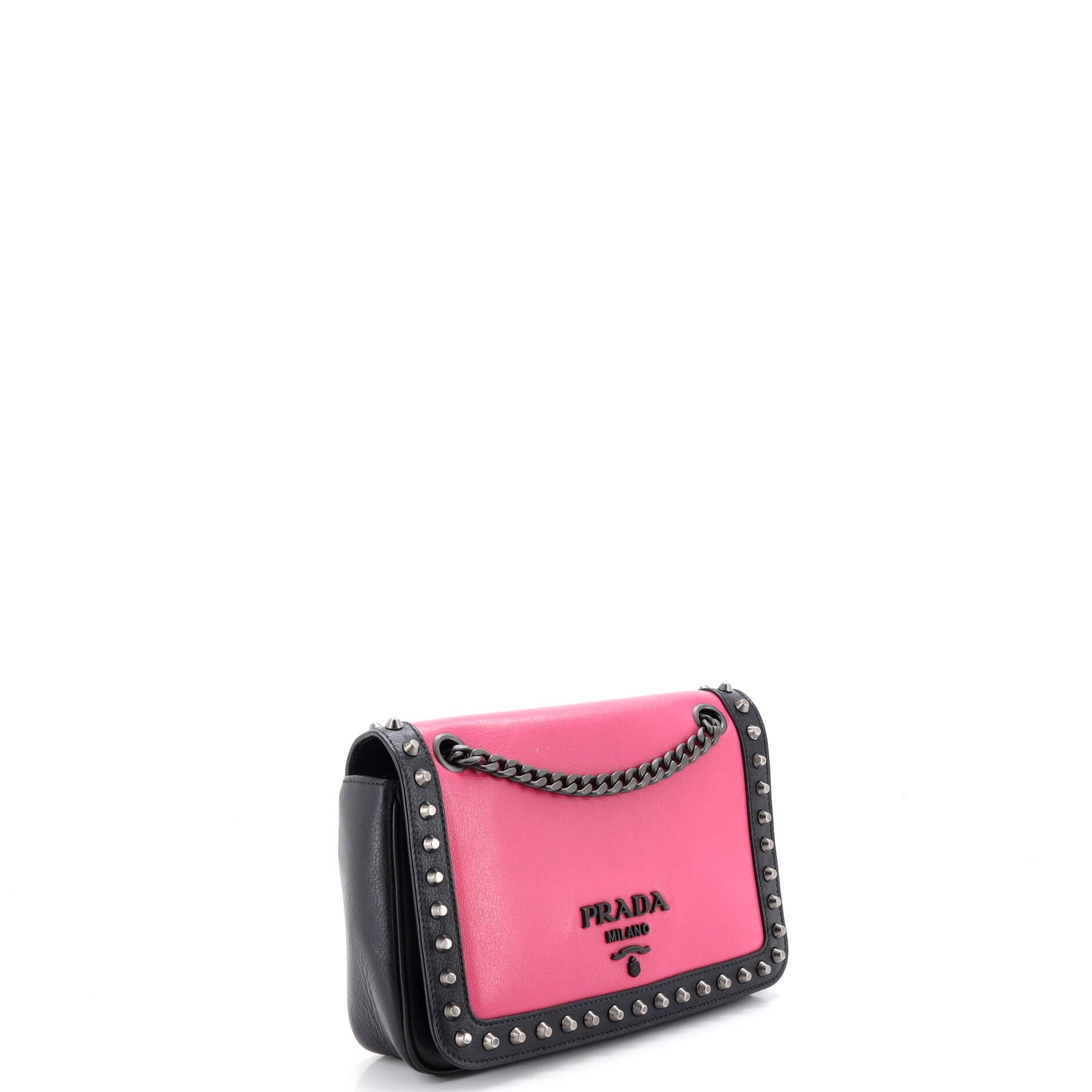 Chain Flap Bag Studded Glace Calf Small