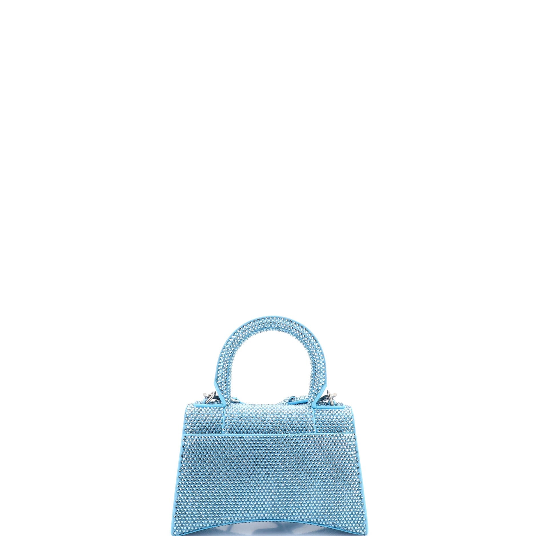 Hourglass Top Handle Bag Suede with Crystals XS