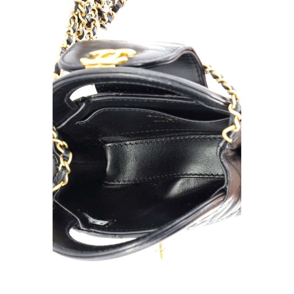 Kelly Top Handle Shopping Bag Quilted Shiny Aged Calfskin Nano