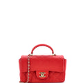 Classic Single Flap Top Handle Bag Quilted Lambskin Mini
