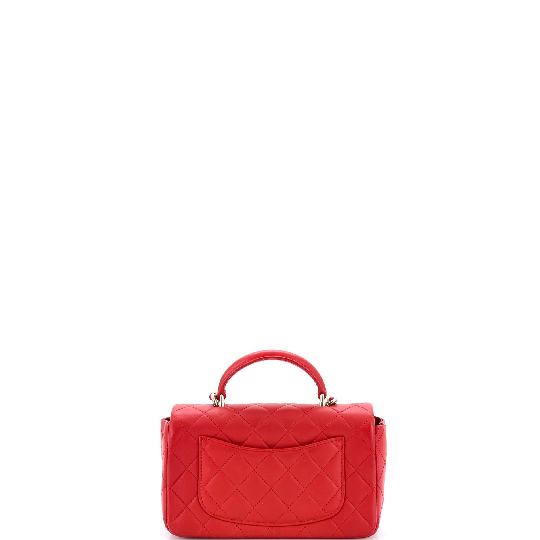 Classic Single Flap Top Handle Bag Quilted Lambskin Mini
