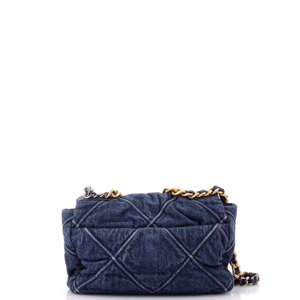 19 Flap Bag Quilted Denim Medium