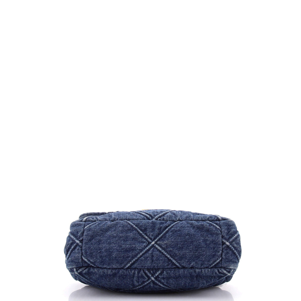 19 Flap Bag Quilted Denim Medium