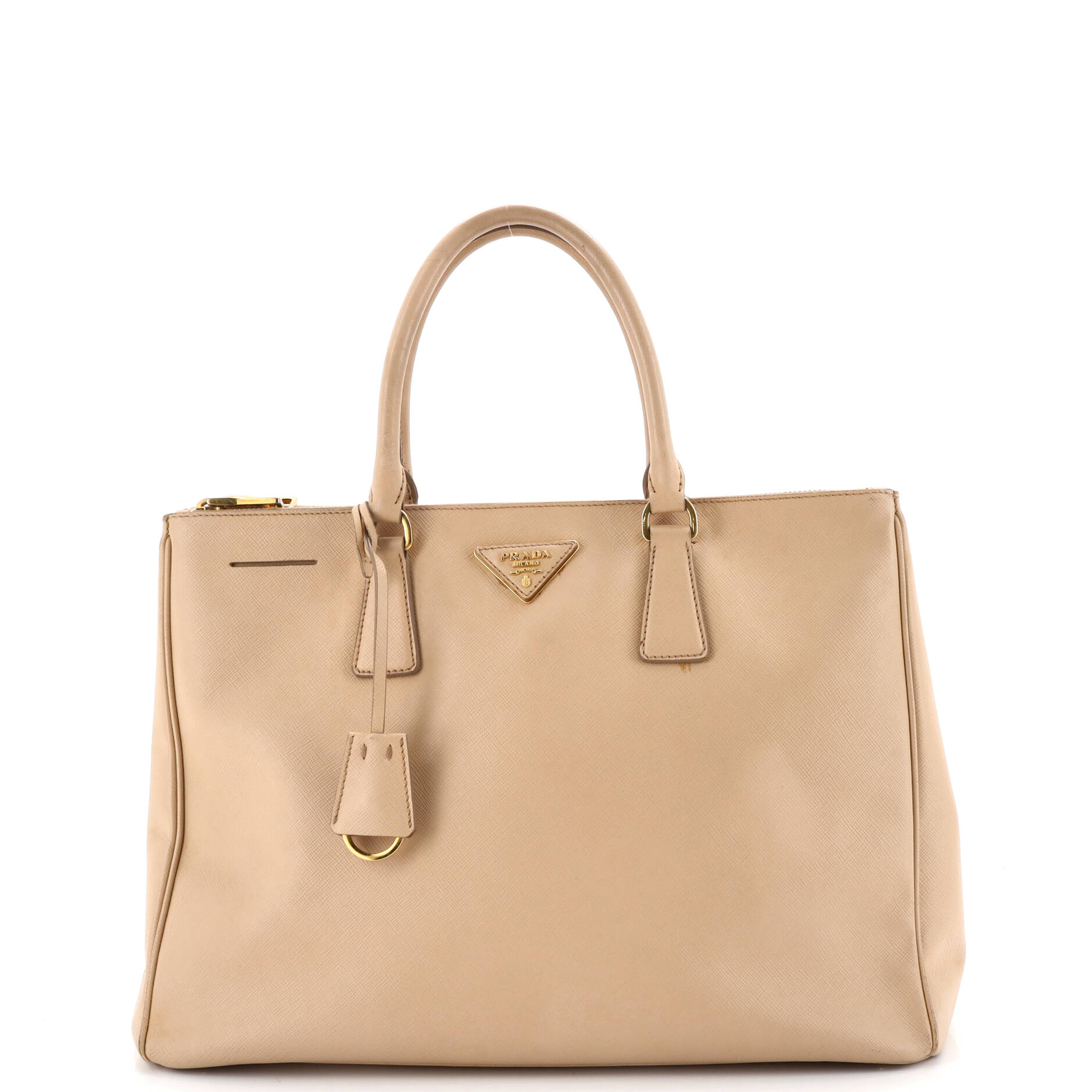 Double Zip Lux Tote Saffiano Leather Large