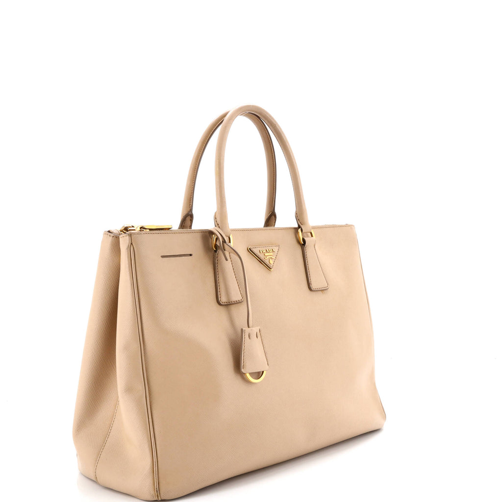 Double Zip Lux Tote Saffiano Leather Large