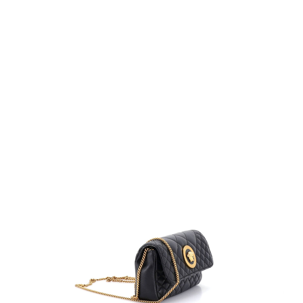 Medusa Icon Chain Flap Bag Quilted Leather Mini