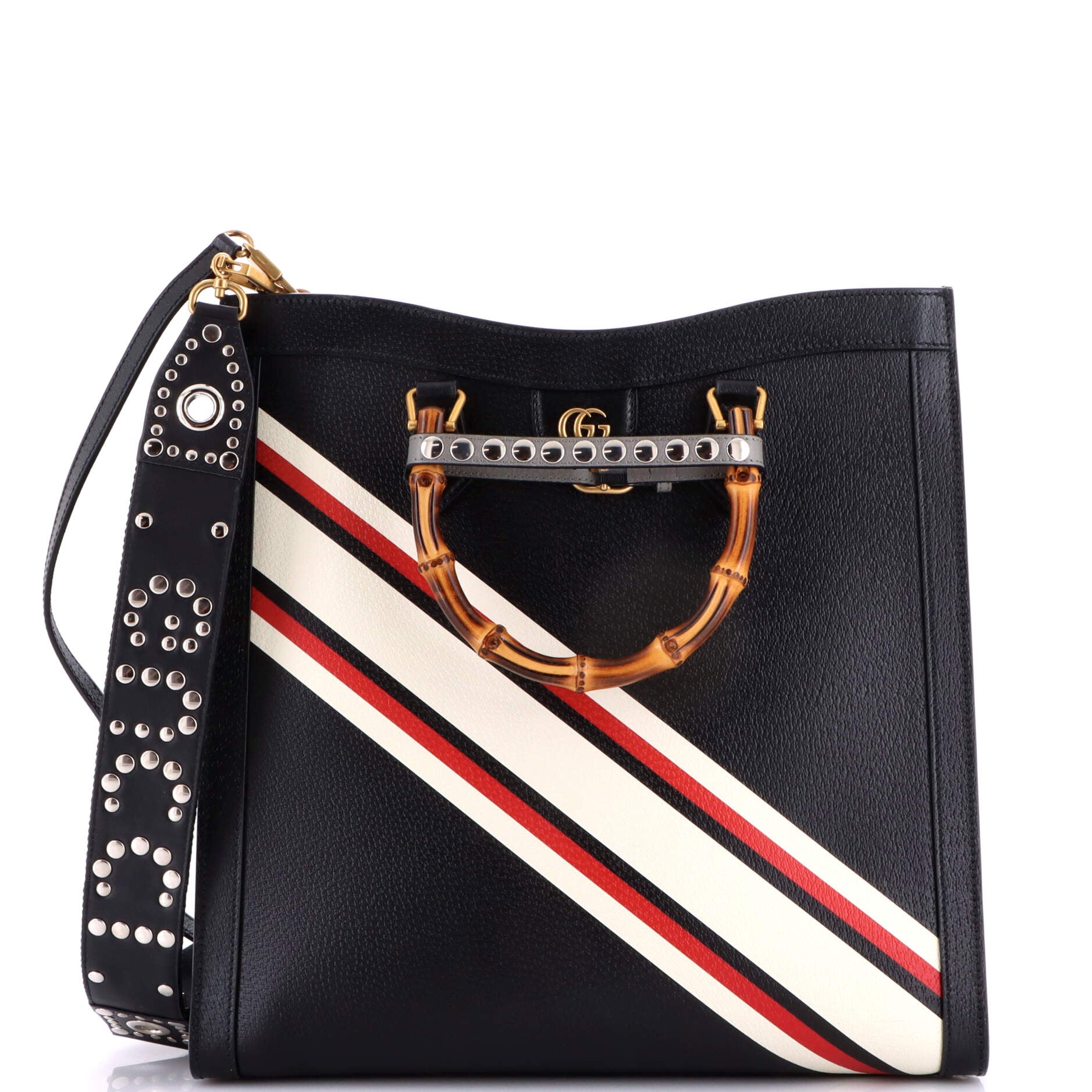 Diana NM Bamboo Handle Tote Printed Leather Large