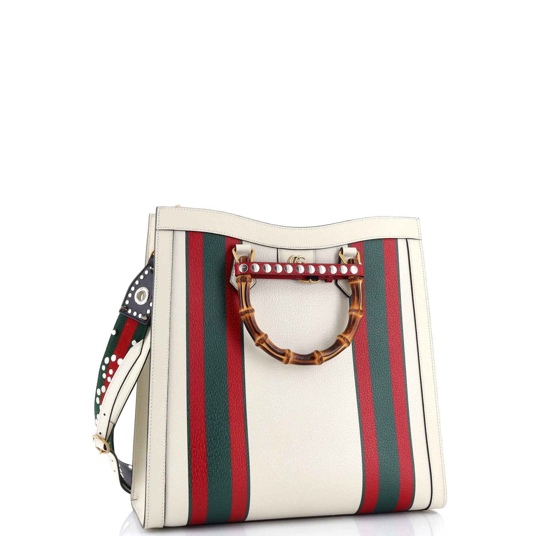 Diana NM Bamboo Handle Tote Printed Leather Large