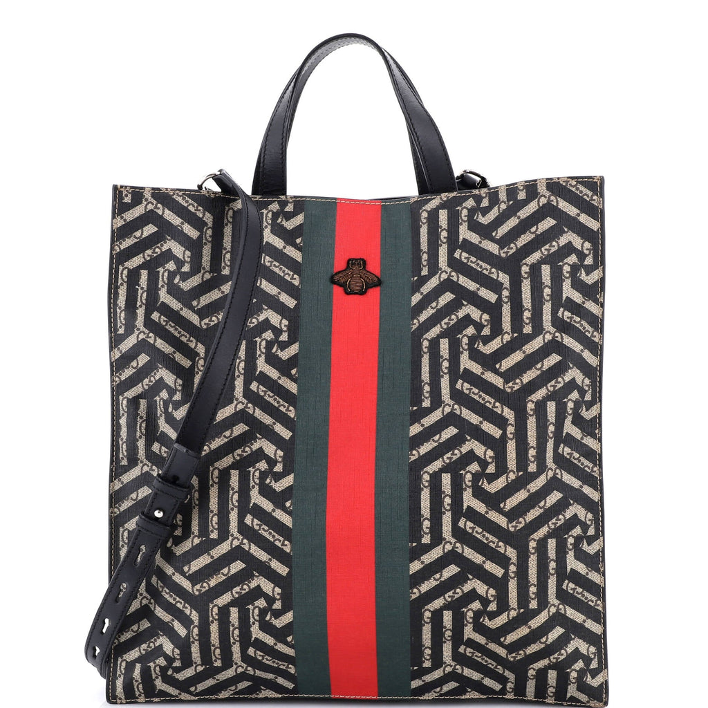 Convertible Soft Open Tote Caleido GG Coated Canvas