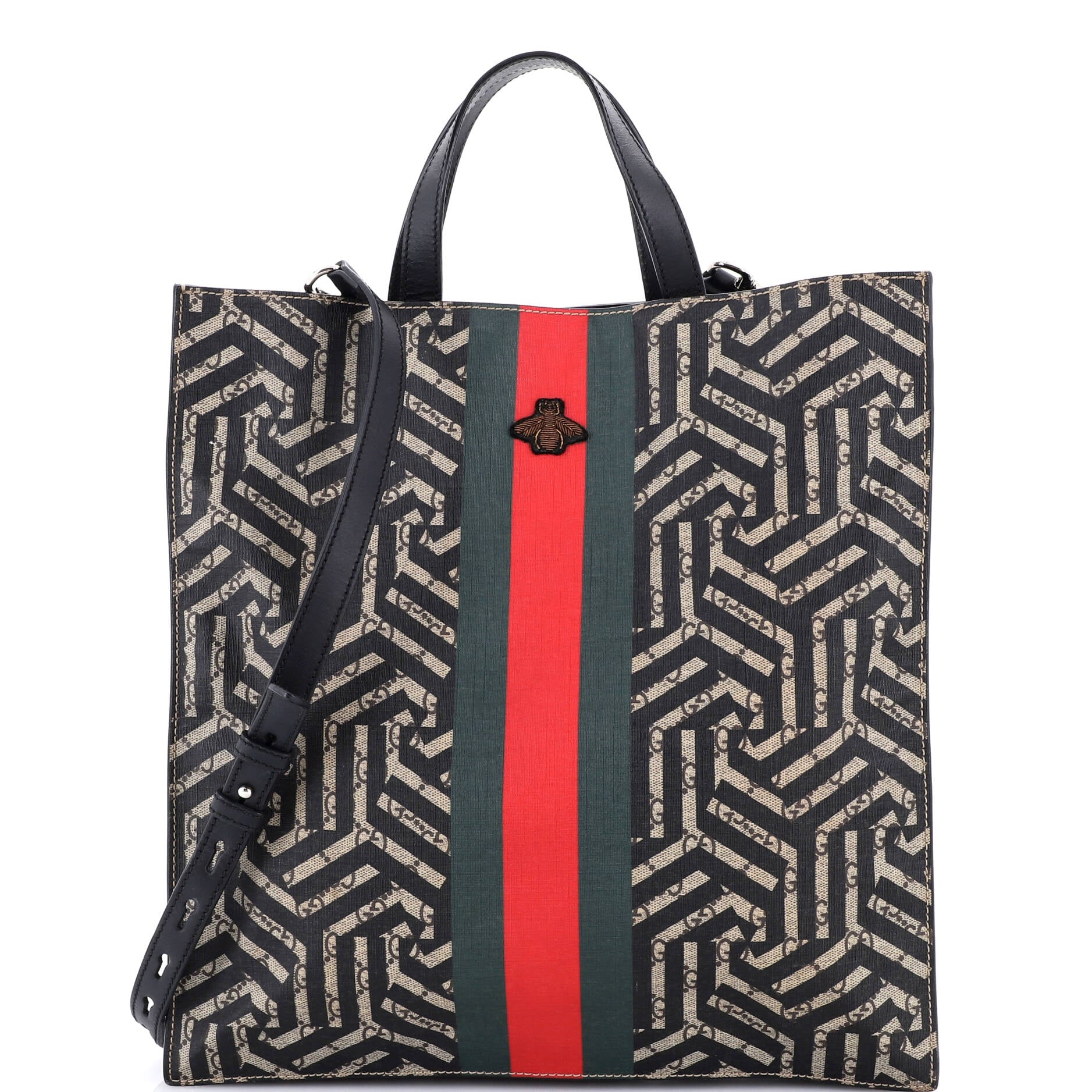 Convertible Soft Open Tote Caleido GG Coated Canvas
